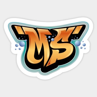 MS graffiti letters Sticker